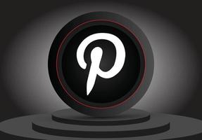 Pinterest logo social media 3d pictogram geïsoleerd vector