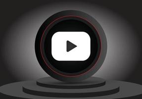 sociale media 3d youtube-pictogram vector