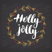 vrolijk kerstfeest kalligrafische letters. typografisch groetenontwerp. kalligrafie belettering voor vakantiegroet. hand getrokken belettering tekst vectorillustratie vector