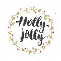 vrolijk kerstfeest kalligrafische letters. typografisch groetenontwerp. kalligrafie belettering voor vakantiegroet. hand getrokken belettering tekst vectorillustratie vector