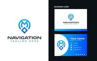 navigatie monogram modern concept logo sjabloon. vector illustratie