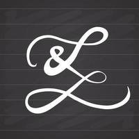 ampersand-symbool, hand getrokken grunge teken, vectorillustratie geïsoleerd op een witte achtergrond vector