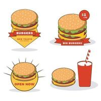 bewerkbare hamburger-logo-sjabloon voor promotionele of baranding-behoeften vector