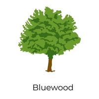 blauwe houten boom vector