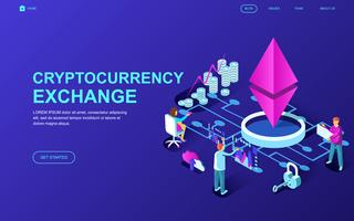 cryptocurrency exchange webbanner vector