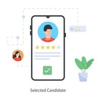 geselecteerde kandidaat-app vector