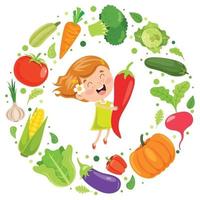 verse groenten voor gezond eten vector