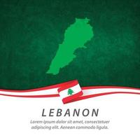 libanon vlag met kaart vector