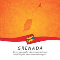 grenada vlag met kaart vector