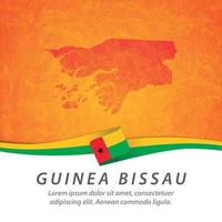 vlag van guinea bissau met kaart vector