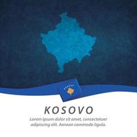 kosovo vlag met kaart vector