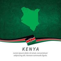 vlag van kenia met kaart vector