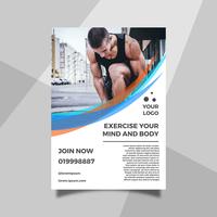 Platte gezondheid Lifestyle Flyer Template vector