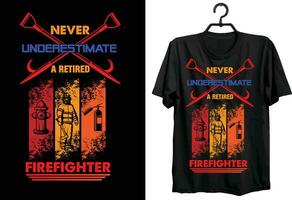 brandweerman t-shirt ontwerp. typografie, Op maat, vector t-shirt ontwerp. wereld brandweerman t-shirt ontwerp