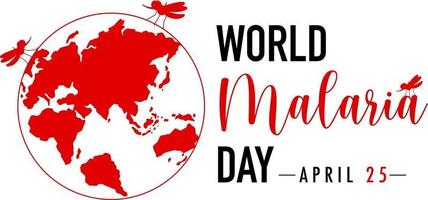 wereld malaria dag logo of banner met mug op het aardeteken vector
