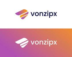 brief vz modern logo ontwerp voor branding vector