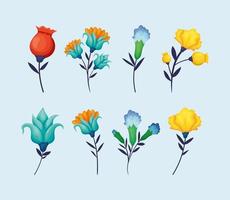 mooie bloemen set vector