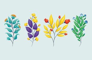 vier bloemen boeketten vector