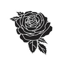 geïsoleerd tatoeëren roos bloem 2d vector kunst illustratie silhouet