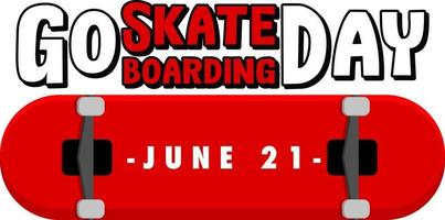 ga skateboarden dag op 21 juni banner geïsoleerd vector