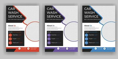 creatief auto wassen folder set, abstract ontwerp carwash folder bundel, auto detaillering, auto detaillering folder, auto wassen poster Sjablonen vector