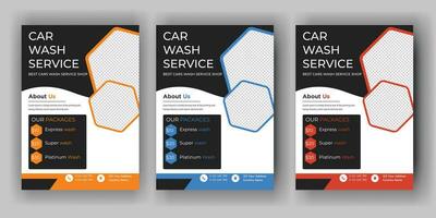 creatief auto wassen folder set, abstract ontwerp carwash folder bundel, auto detaillering, auto detaillering folder, auto wassen poster Sjablonen vector