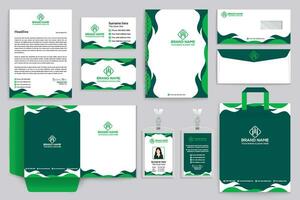 zakelijke groen kleur schrijfbehoeften ontwerp vector