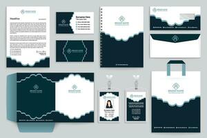 professioneel schrijfbehoeften mockup sjabloon ontwerp vector