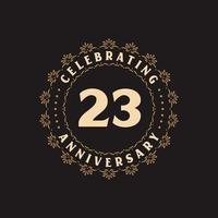 23 jubileumviering, wenskaart voor 23 jaar jubileum vector