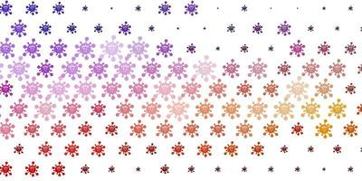 lichtpaarse roze vectorachtergrond met covid19-symbolen vector
