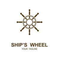 schip wiel logo vector illustratie ontwerp