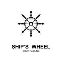 schip wiel logo vector illustratie ontwerp