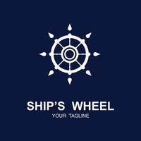 schip wiel logo vector illustratie ontwerp