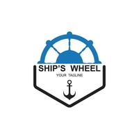 schip wiel logo vector illustratie ontwerp