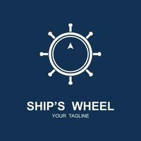 schip wiel logo vector illustratie ontwerp