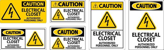 voorzichtigheid teken elektrisch kast - geautoriseerd personeel enkel en alleen vector