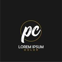 pc eerste borstel in cirkel kader sjabloon ontwerp vector