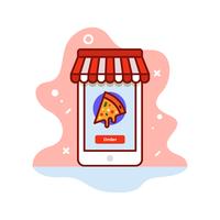 Pizza online bestelling vector