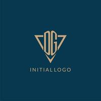 dg logo initialen driehoek vorm stijl, creatief logo ontwerp vector