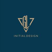 gl logo initialen driehoek vorm stijl, creatief logo ontwerp vector