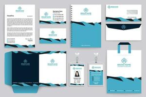 professioneel schrijfbehoeften mockup sjabloon ontwerp vector