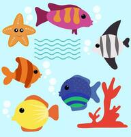 vis vector tekenfilm pictogram.vector illustratie tropisch vis Aan wit achtergrond.
