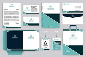 professioneel schrijfbehoeften mockup sjabloon ontwerp vector