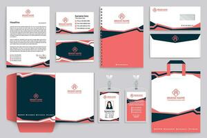 professioneel schrijfbehoeften mockup sjabloon ontwerp vector