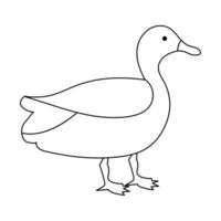 doorlopend single lijn tekening van eend water vogel vector kunst illustratie