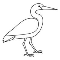 doorlopend een lijn tekening van reiger vogel vector illustratie