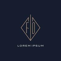 monogram voor logo met diamant ruit stijl, luxe modern logo ontwerp vector