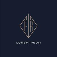 monogram vanaf logo met diamant ruit stijl, luxe modern logo ontwerp vector