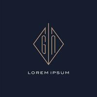 monogram gn logo met diamant ruit stijl, luxe modern logo ontwerp vector