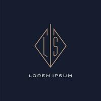 monogram ls logo met diamant ruit stijl, luxe modern logo ontwerp vector